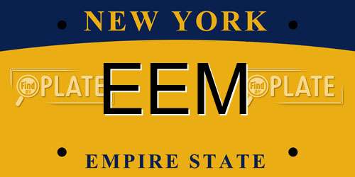EEM New York License Plate