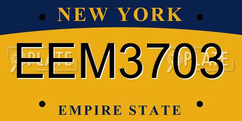 EEM3703 New York License Plate