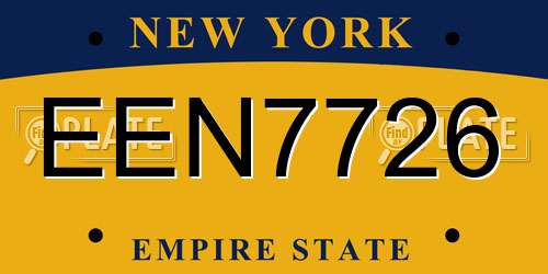 EEN7726 New York License Plate