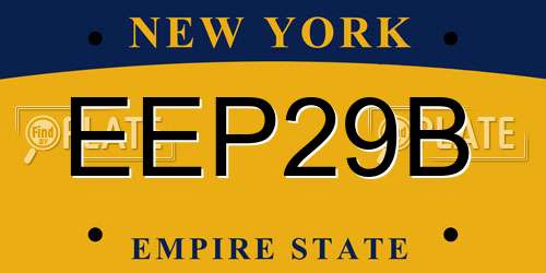 EEP29B New York License Plate