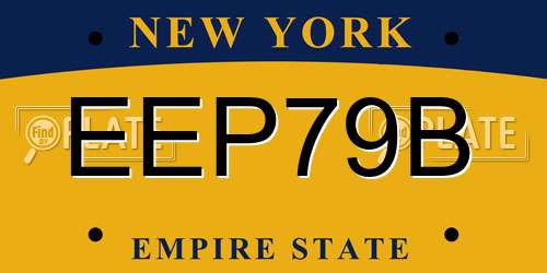 EEP79B New York License Plate