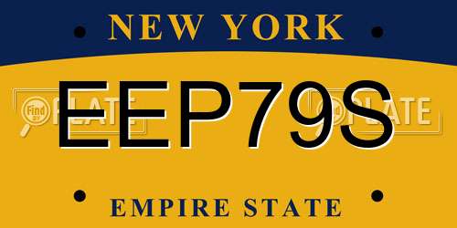 EEP79S New York License Plate