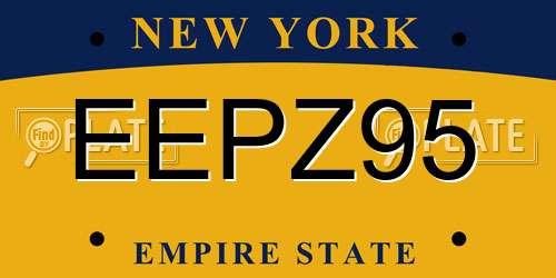 EEPZ95 New York License Plate