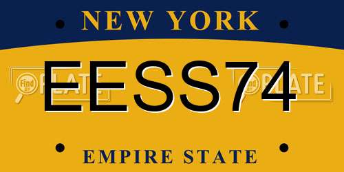 EESS74 New York License Plate