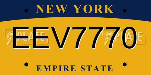 EEV7770 New York License Plate