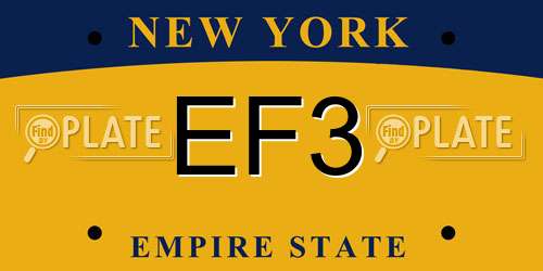 EF3 New York License Plate