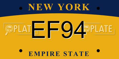 EF94 New York License Plate