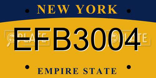 EFB3004 New York License Plate