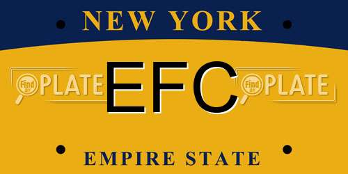 EFC New York License Plate