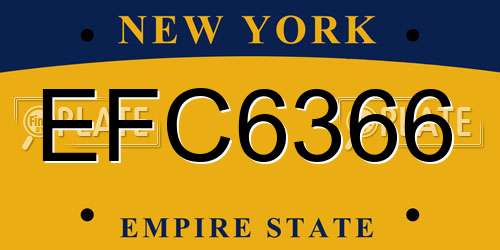 EFC6366 New York License Plate