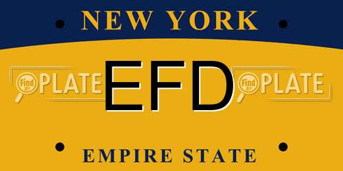 EFD New York License Plate