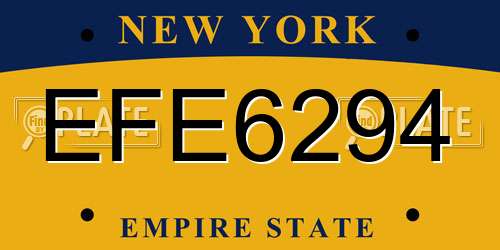 EFE6294 New York License Plate