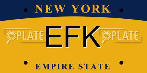 EFK New York License Plate