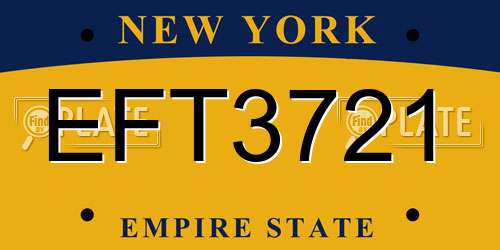 EFT3721 New York License Plate