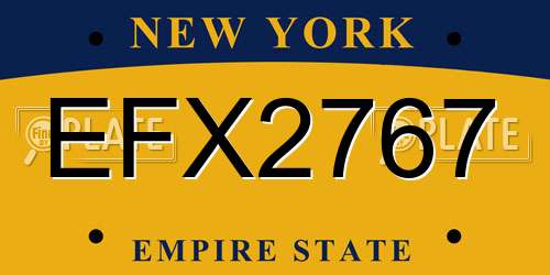 EFX2767 New York License Plate