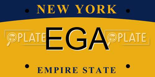EGA New York License Plate