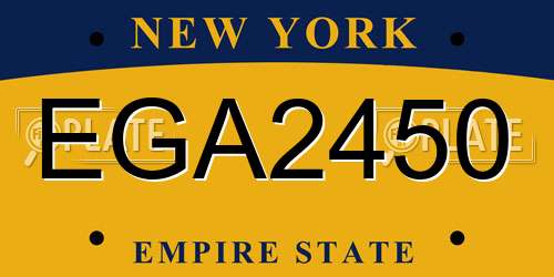 EGA2450 New York License Plate