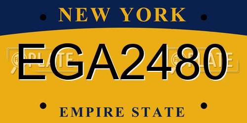 EGA2480 New York License Plate