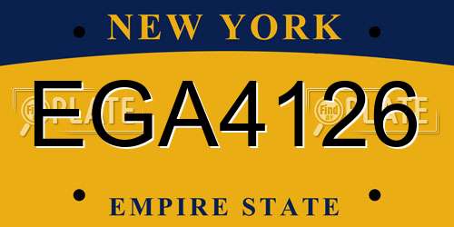 EGA4126 New York License Plate