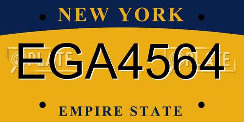 EGA4564 New York License Plate