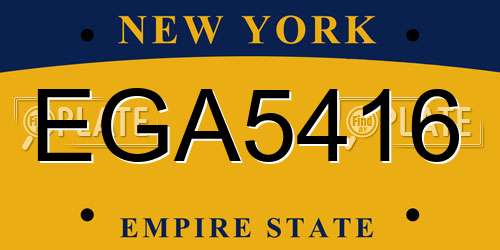 EGA5416 New York License Plate