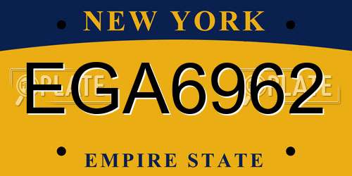 EGA6962 New York License Plate