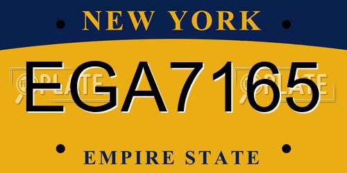 EGA7165 New York License Plate