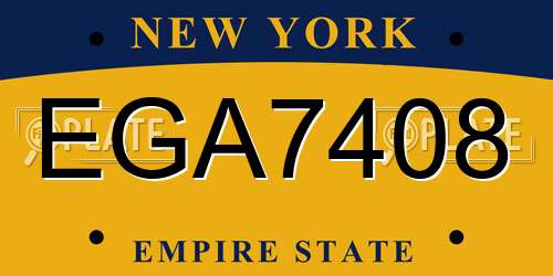 EGA7408 New York License Plate