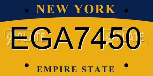 EGA7450 New York License Plate
