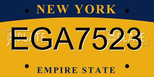 EGA7523 New York License Plate