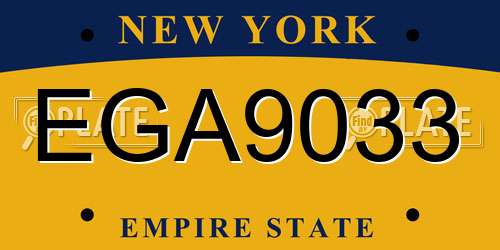 EGA9033 New York License Plate