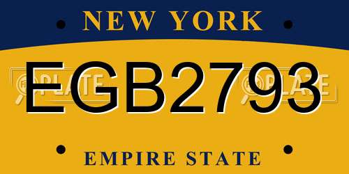 EGB2793 New York License Plate