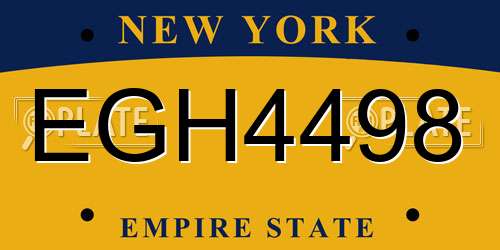 EGH4498 New York License Plate