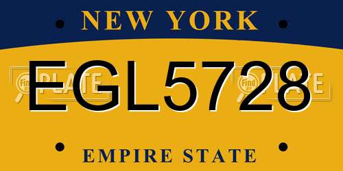 EGL5728 New York License Plate