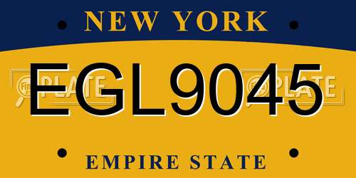 EGL9045 New York License Plate