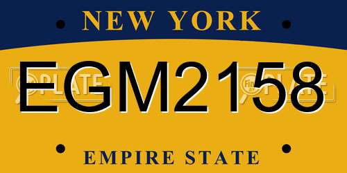 EGM2158 New York License Plate