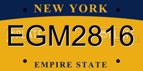 EGM2816 New York License Plate