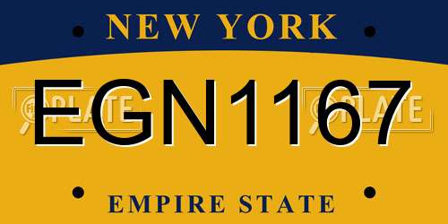 EGN1167 New York License Plate