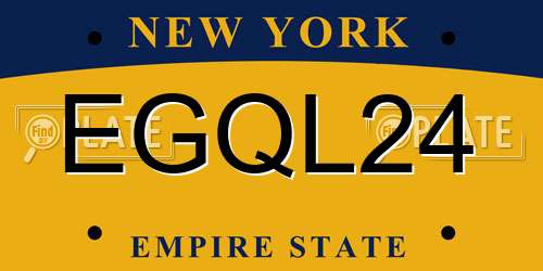 EGQL24 New York License Plate