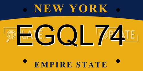 EGQL74 New York License Plate
