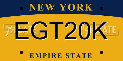 EGT20K New York License Plate