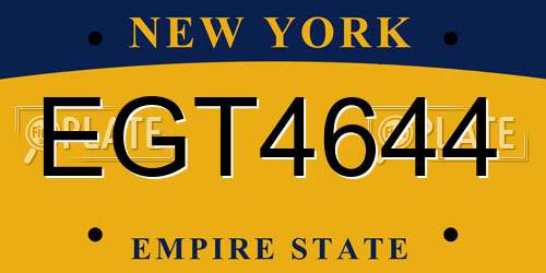 EGT4644 New York License Plate