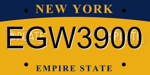 EGW3900 New York License Plate