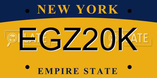 EGZ20K New York License Plate