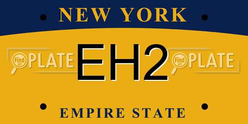 EH2 New York License Plate