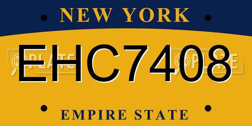 EHC7408 New York License Plate