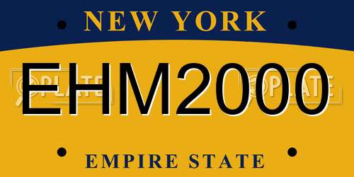 EHM2000 New York License Plate