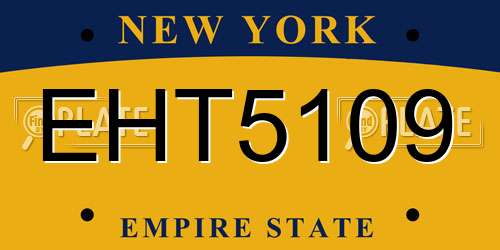 EHT5109 New York License Plate