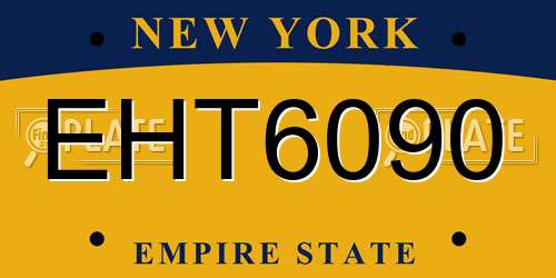 EHT6090 New York License Plate