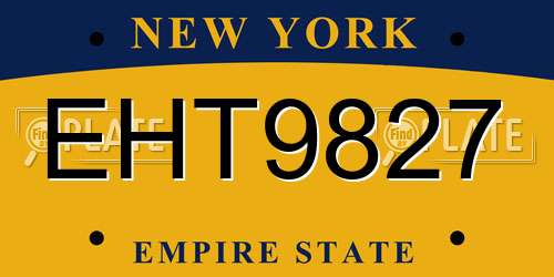 EHT9827 New York License Plate